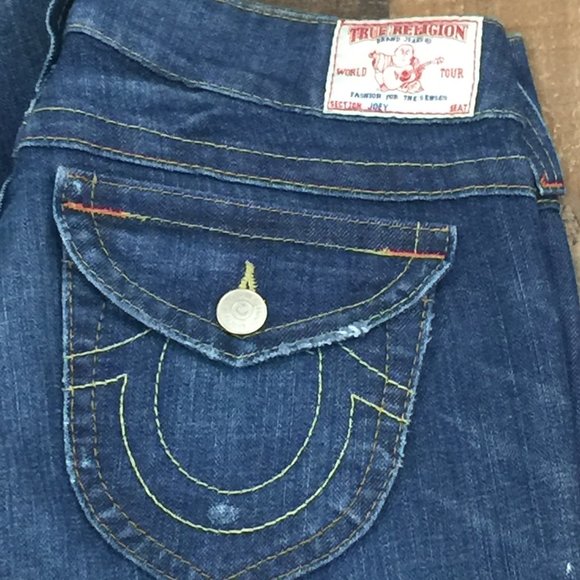 True Religion Joey Flare Blue Jeans - Picture 4 of 8